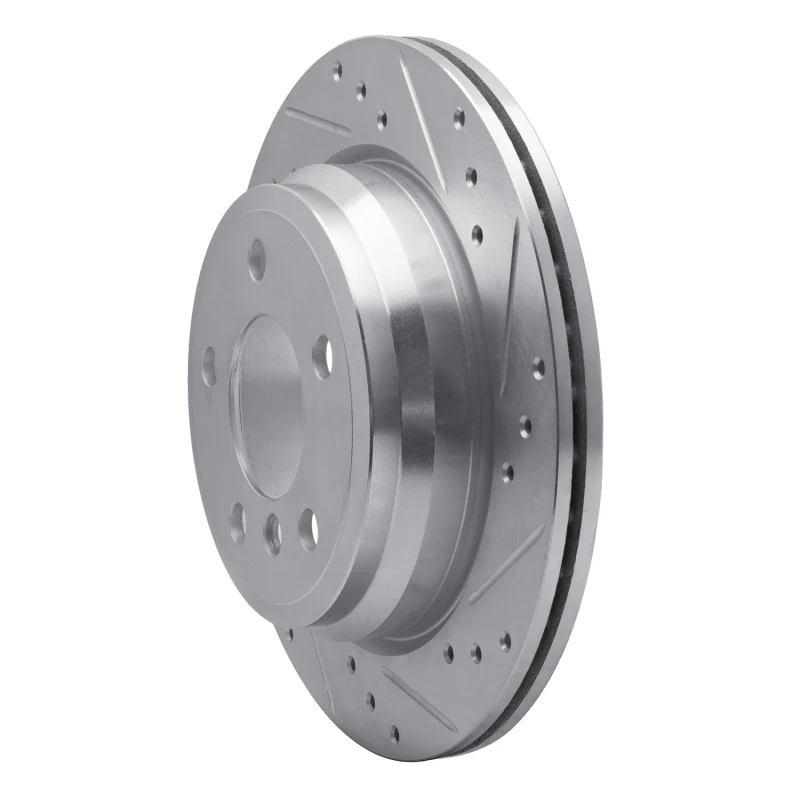 R1 06-20 BMW 420i (Mexico) Rear Right Drilled & Slotted Silver Brake Rotor - Image 2
