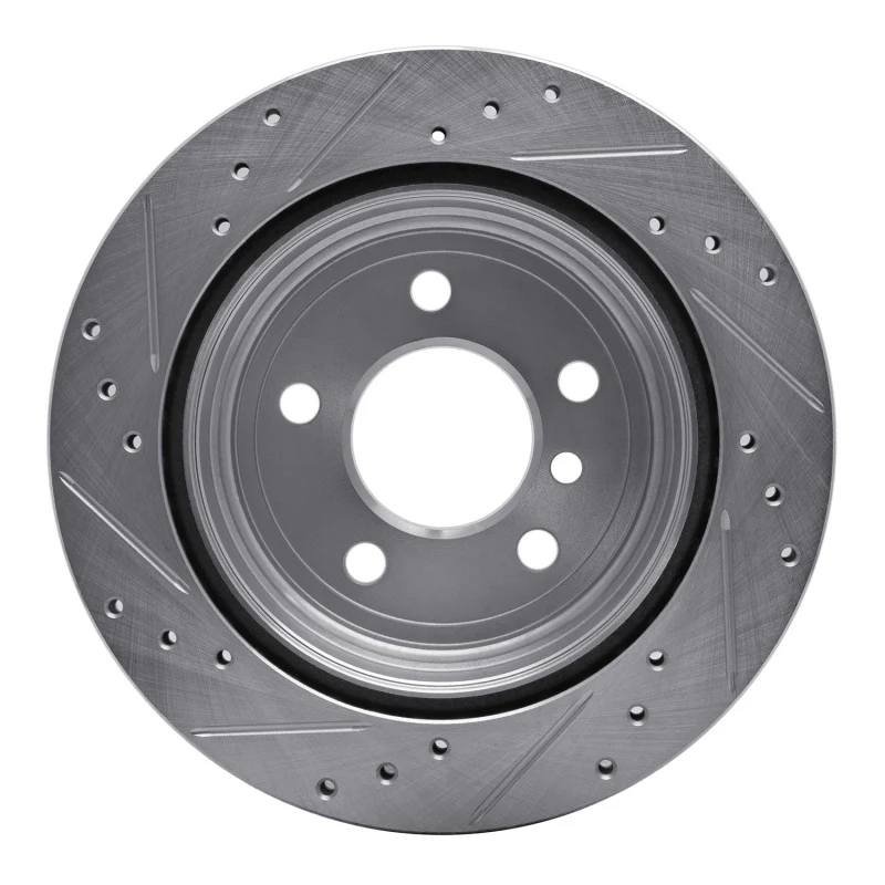 R1 06-20 BMW 420i (Mexico) Rear Right Drilled & Slotted Silver Brake Rotor - Image 5