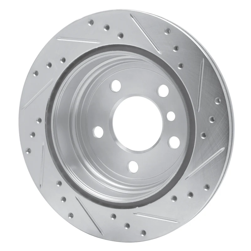 R1 06-20 BMW 430I Gran Coupe Rear Left Drilled & Slotted Silver Brake Rotor - Image 3