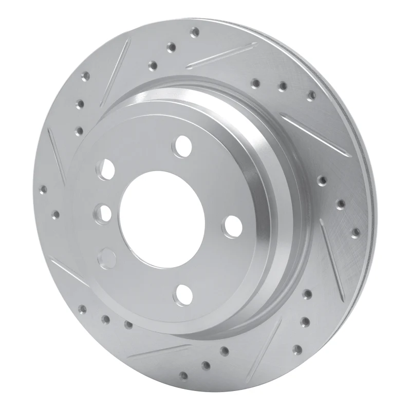 R1 06-20 BMW 430I Gran Coupe Rear Left Drilled & Slotted Silver Brake Rotor - Image 4