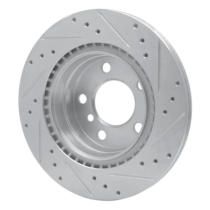 R1 06-21 BMW 220i (Mexico) Rear Left Drilled & Slotted Silver Brake Rotor - Image 3