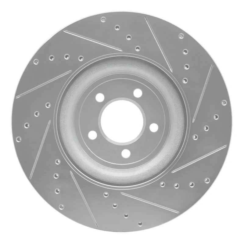 R1 06-21 Jaguar XKR Front Left Drilled & Slotted Silver Brake Rotor - Image 2