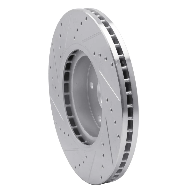 R1 06-21 Subaru WRX Front Right Drilled & Slotted Silver Brake Rotor - Image 5