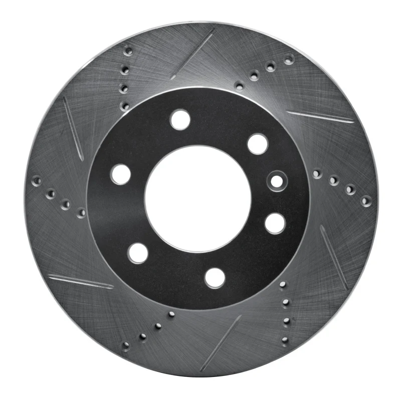 R1 06-25 American Coach Patriot Front Left Drilled & Slotted Silver Brake Rotor