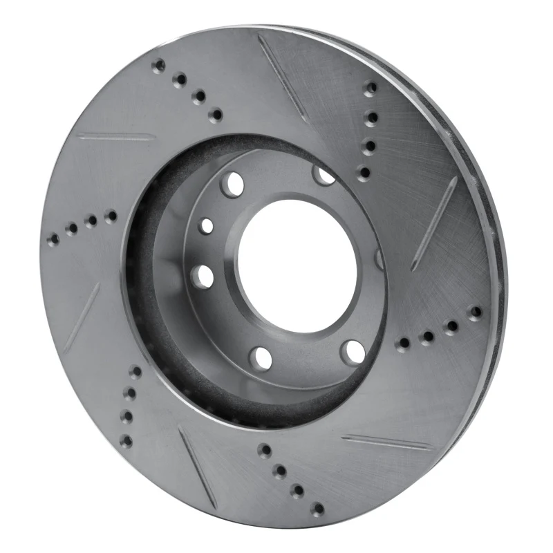 R1 06-25 American Coach Patriot Front Left Drilled & Slotted Silver Brake Rotor - Image 3