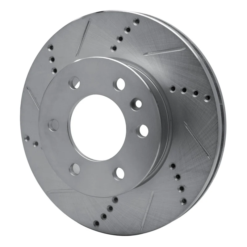 R1 06-25 American Coach Patriot Front Left Drilled & Slotted Silver Brake Rotor - Image 5