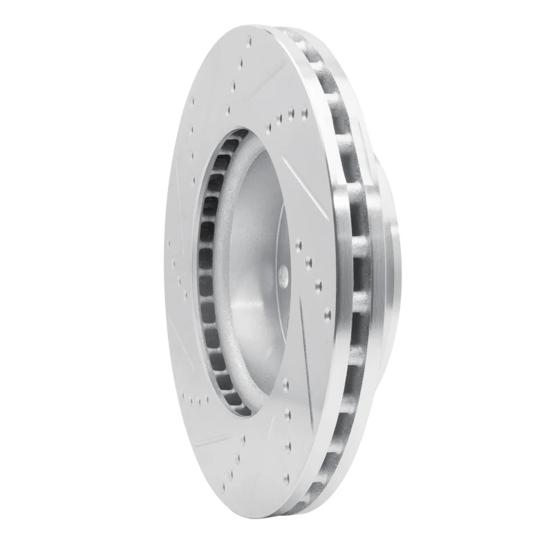 R1 06-25 American Coach Patriot Front Right Drilled & Slotted Silver Brake Rotor - Image 2