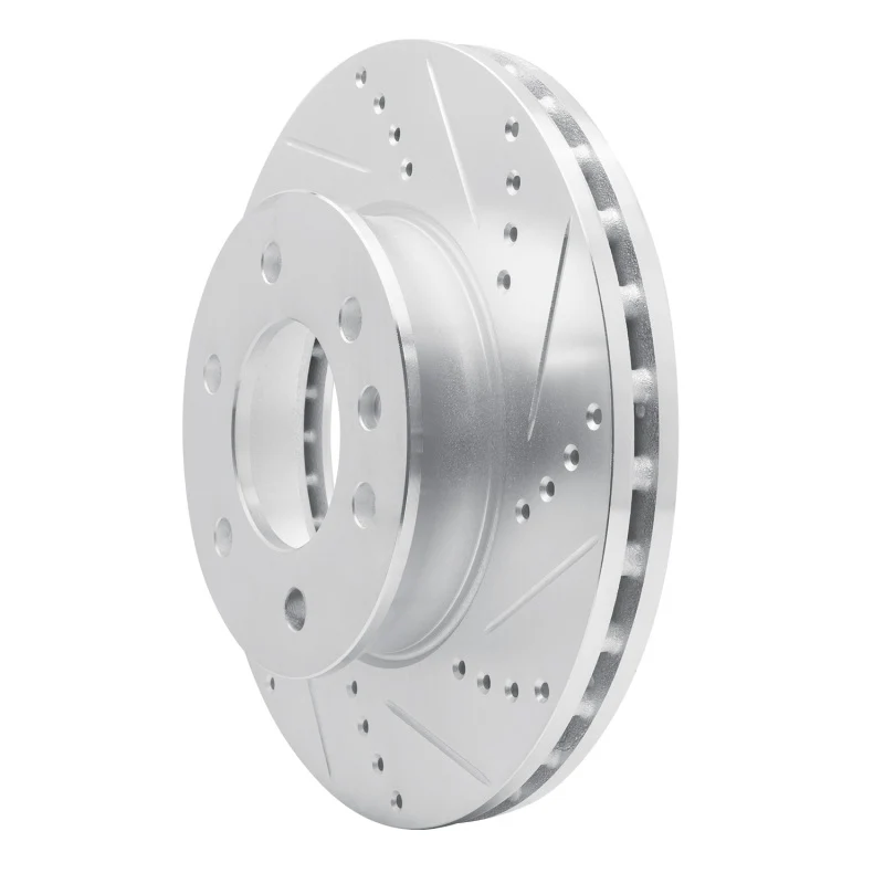 R1 06-25 American Coach Patriot Front Right Drilled & Slotted Silver Brake Rotor - Image 3