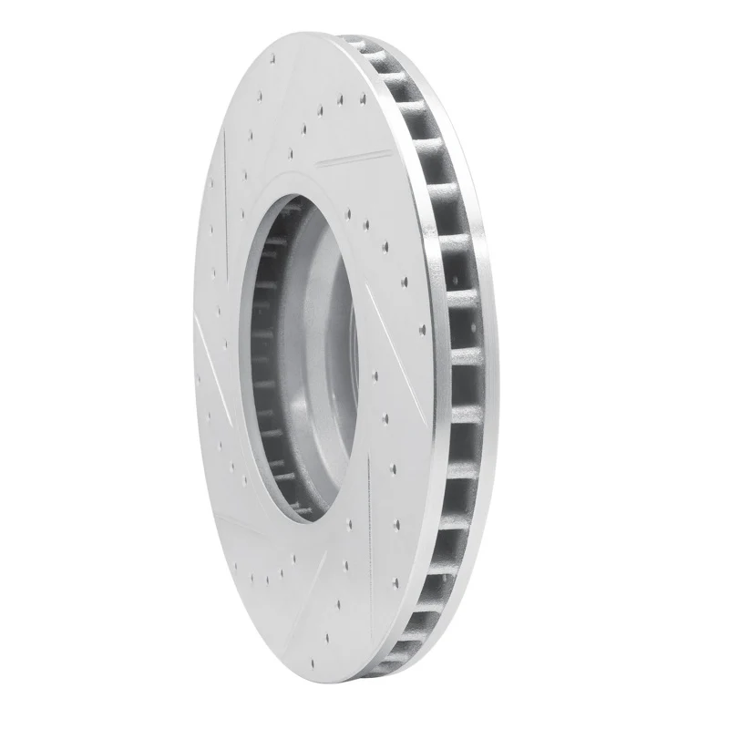 R1 07-08 BMW ALPINA B7 Front Right Drilled & Slotted Silver Brake Rotor - Image 5