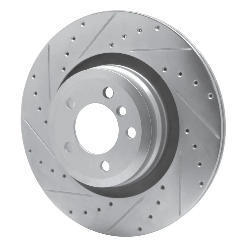 R1 07-08 BMW ALPINA B7 Rear Left Drilled & Slotted Silver Brake Rotor - Image 4
