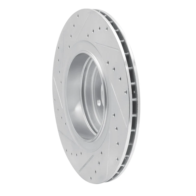 R1 07-08 BMW ALPINA B7 Rear Right Drilled & Slotted Silver Brake Rotor - Image 4