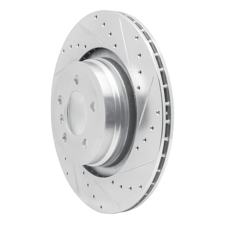 R1 07-08 BMW ALPINA B7 Rear Right Drilled & Slotted Silver Brake Rotor - Image 5