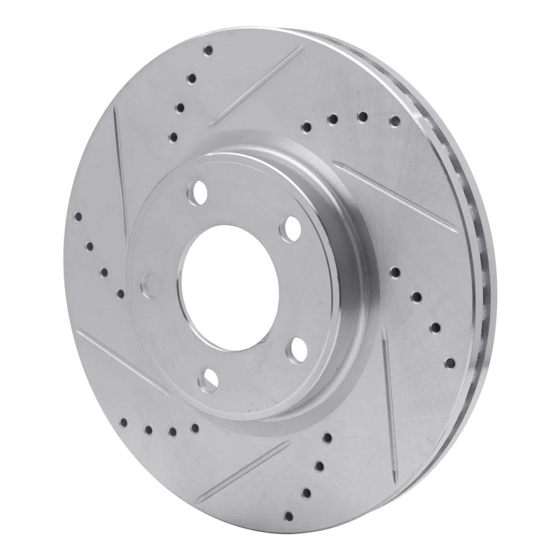 R1 07-08 Ford Edge Front Left Drilled & Slotted Silver Brake Rotor - Image 3