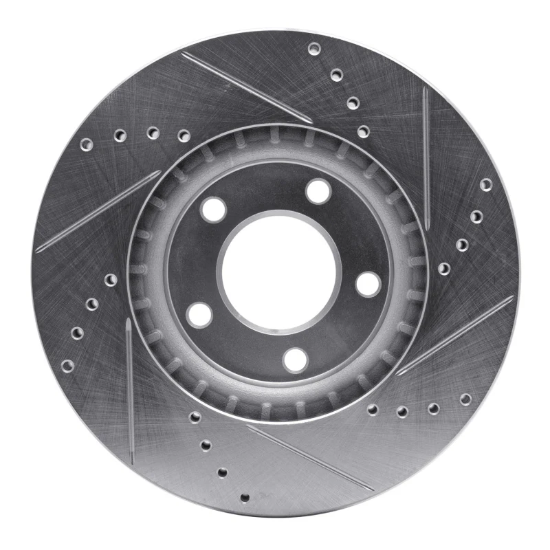 R1 07-08 Ford Edge Front Left Drilled & Slotted Silver Brake Rotor - Image 4