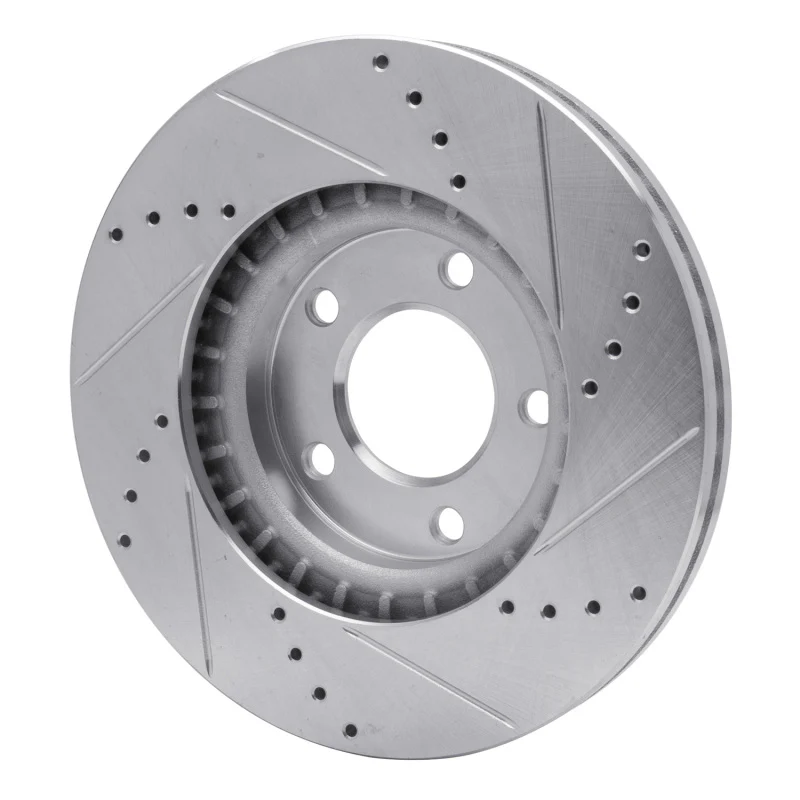R1 07-08 Ford Edge Front Left Drilled & Slotted Silver Brake Rotor - Image 5
