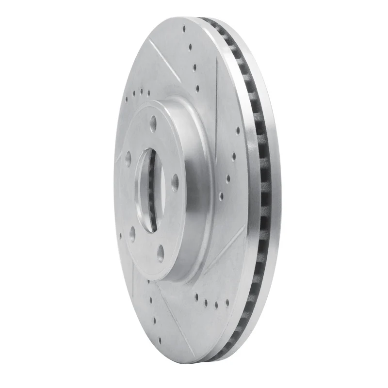 R1 07-08 Ford Edge Front Right Drilled & Slotted Silver Brake Rotor - Image 4
