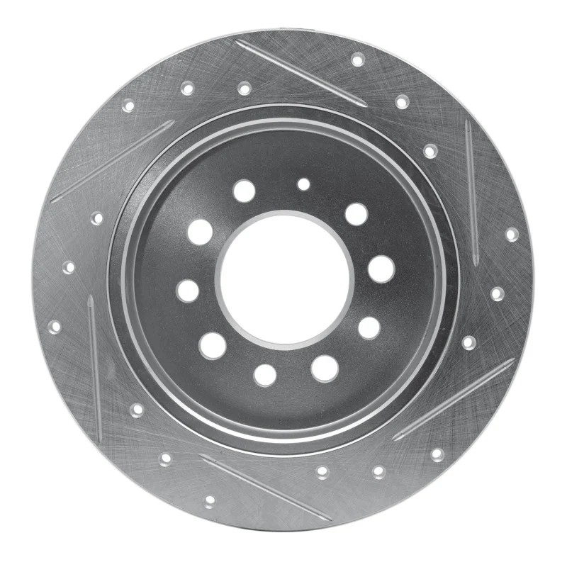 R1 07-08 Hyundai TIBURON Rear Left Drilled & Slotted Silver Brake Rotor - Image 2