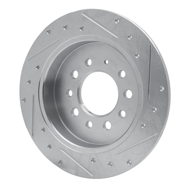 R1 07-08 Hyundai TIBURON Rear Left Drilled & Slotted Silver Brake Rotor - Image 3