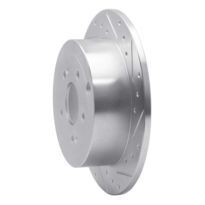 R1 07-09 Hyundai SANTA FE Rear Right Drilled & Slotted Silver Brake Rotor - Image 5