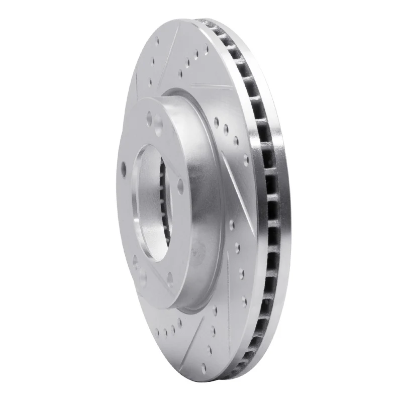R1 07-09 Kia SORENTO Front Left Drilled & Slotted Silver Brake Rotor - Image 3