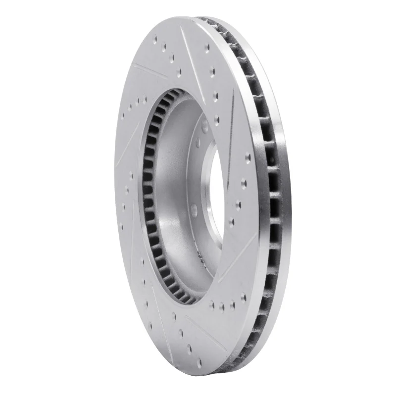 R1 07-09 Kia SORENTO Front Left Drilled & Slotted Silver Brake Rotor - Image 5