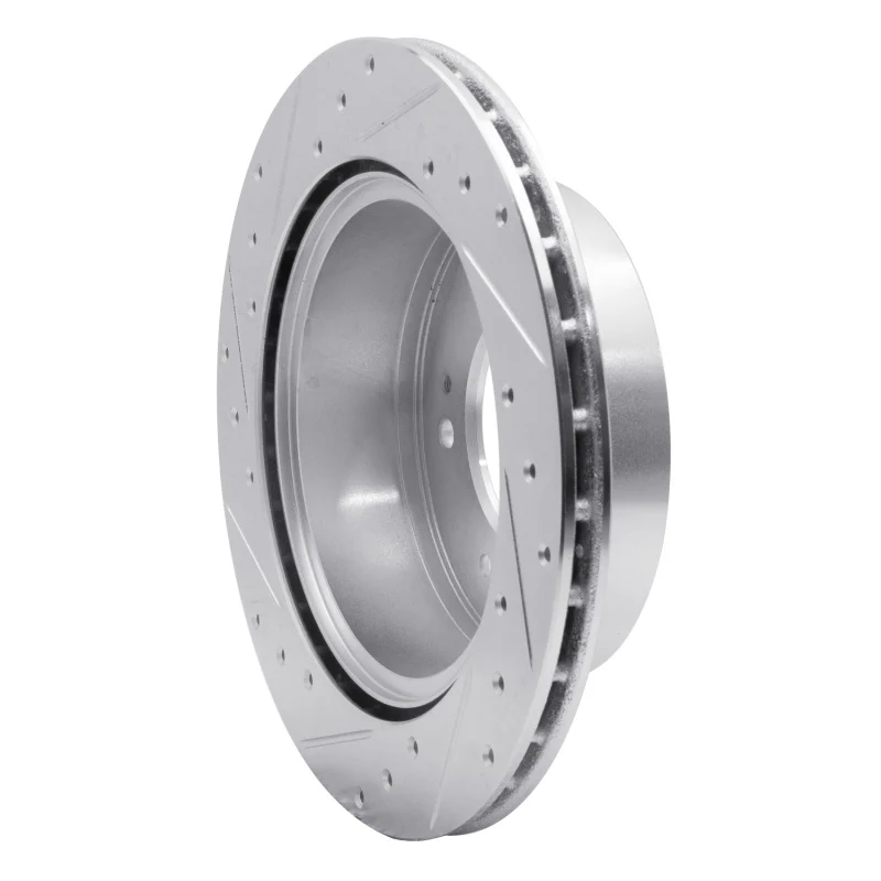 R1 07-09 Kia SORENTO Rear Right Drilled & Slotted Silver Brake Rotor - Image 2