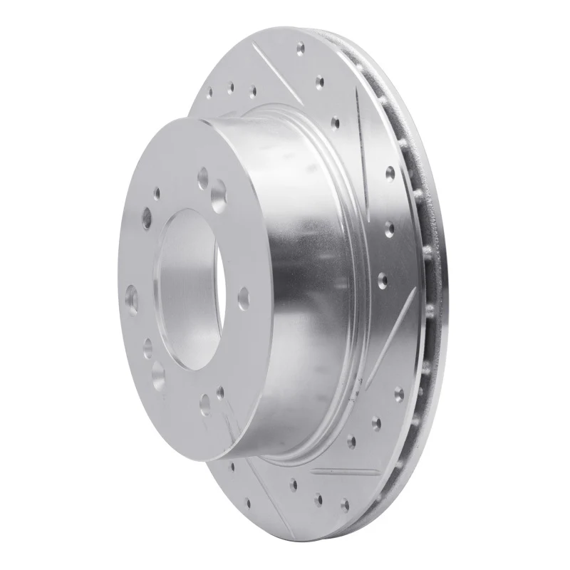 R1 07-09 Kia SORENTO Rear Right Drilled & Slotted Silver Brake Rotor - Image 3