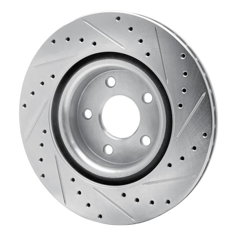 R1 07-10 Chevrolet COBALT Front Left Drilled & Slotted Silver Brake Rotor - Image 3