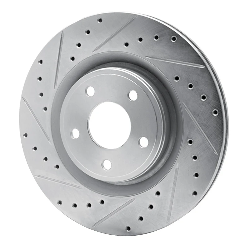 R1 07-10 Chevrolet COBALT Front Left Drilled & Slotted Silver Brake Rotor - Image 4