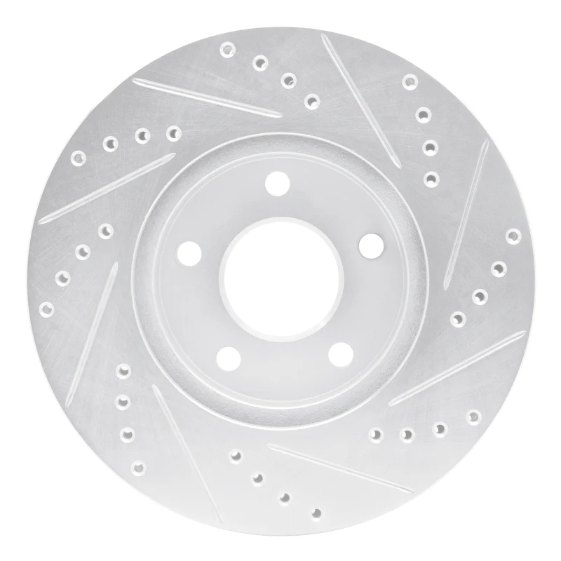 R1 07-10 Chevrolet COBALT Front Left Drilled & Slotted Silver Brake Rotor - Image 4