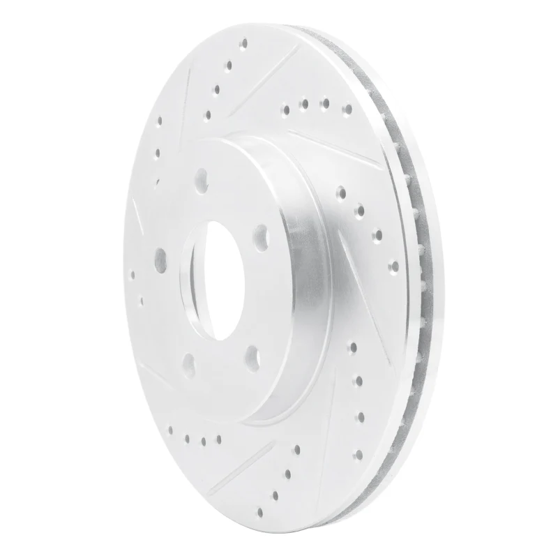 R1 07-10 Chevrolet COBALT Front Left Drilled & Slotted Silver Brake Rotor - Image 5