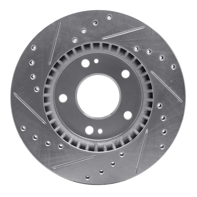 R1 07-10 Hyundai Elantra Front Right Drilled & Slotted Silver Brake Rotor - Image 2