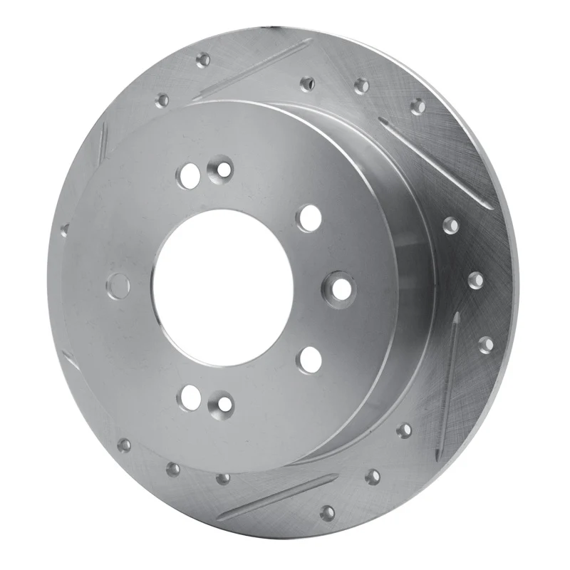 R1 07-10 Hyundai Elantra Rear Left Drilled & Slotted Silver Brake Rotor - Image 4