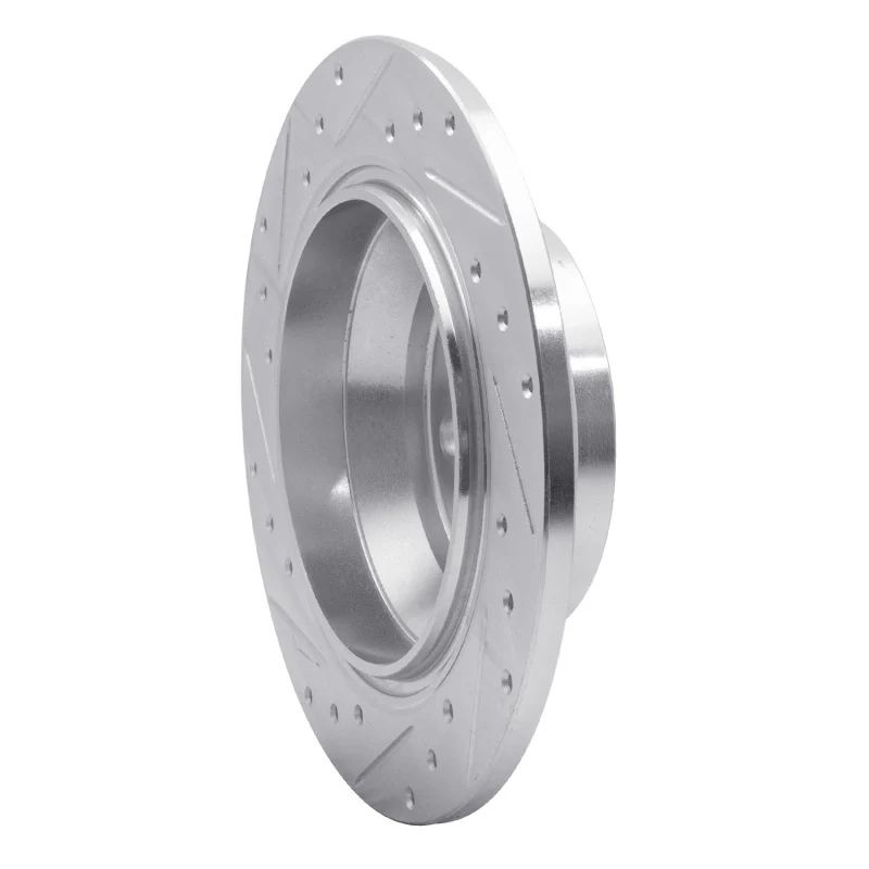 R1 07-10 Volvo S80 Rear Right Drilled & Slotted Silver Brake Rotor - Image 4