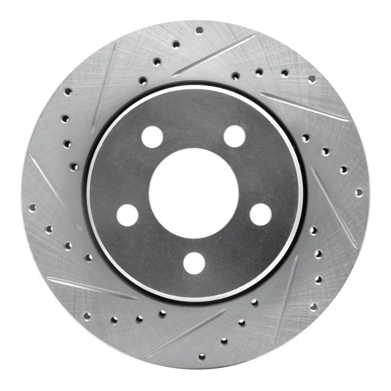 R1 07-12 Dodge Nitro Front Left Drilled & Slotted Silver Brake Rotor