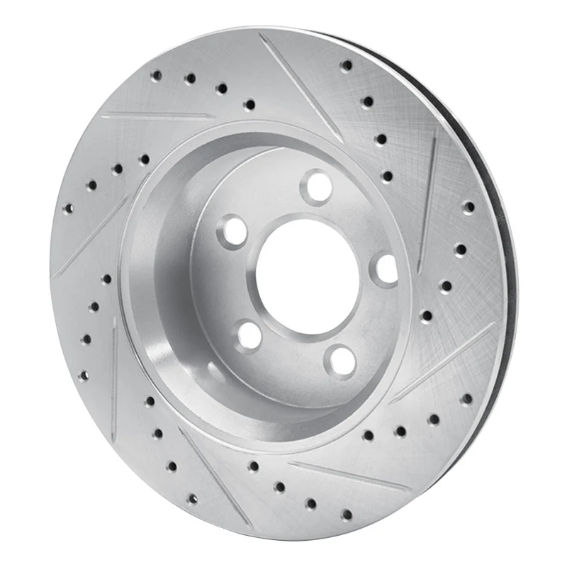 R1 07-12 Dodge Nitro Front Left Drilled & Slotted Silver Brake Rotor - Image 3