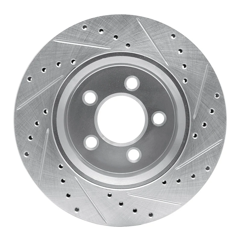 R1 07-12 Dodge Nitro Front Left Drilled & Slotted Silver Brake Rotor - Image 4