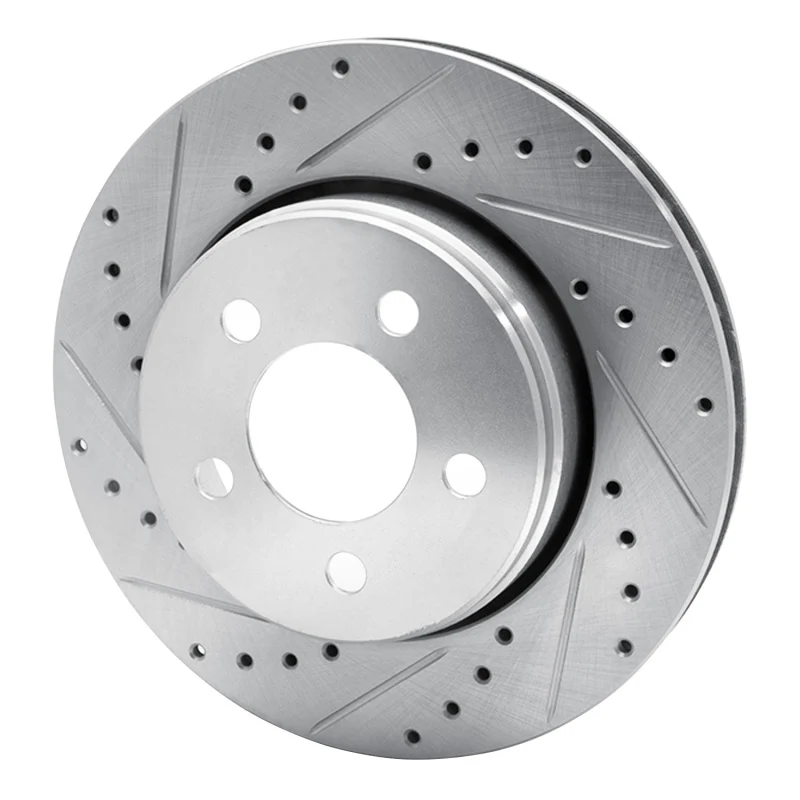 R1 07-12 Dodge Nitro Front Left Drilled & Slotted Silver Brake Rotor - Image 5