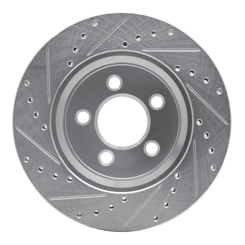 R1 07-12 Dodge Nitro Front Right Drilled & Slotted Silver Brake Rotor - Image 2