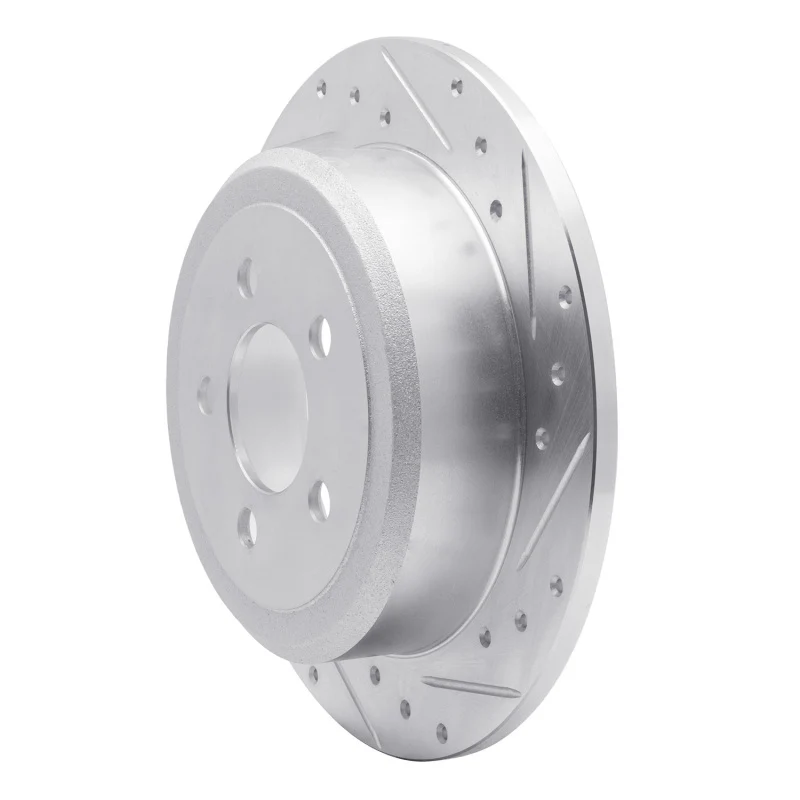 R1 07-12 Dodge Nitro Rear Left Drilled & Slotted Silver Brake Rotor - Image 2
