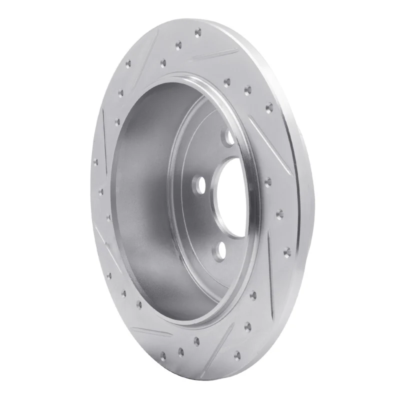 R1 07-12 Dodge Nitro Rear Left Drilled & Slotted Silver Brake Rotor - Image 3