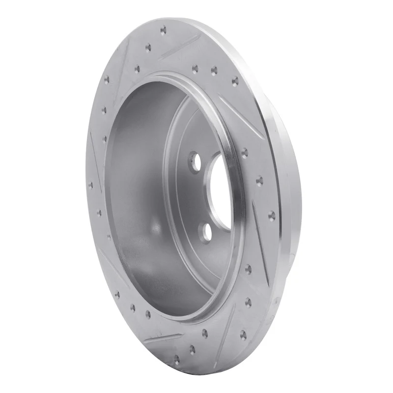 R1 07-12 Dodge Nitro Rear Right Drilled & Slotted Silver Brake Rotor - Image 3