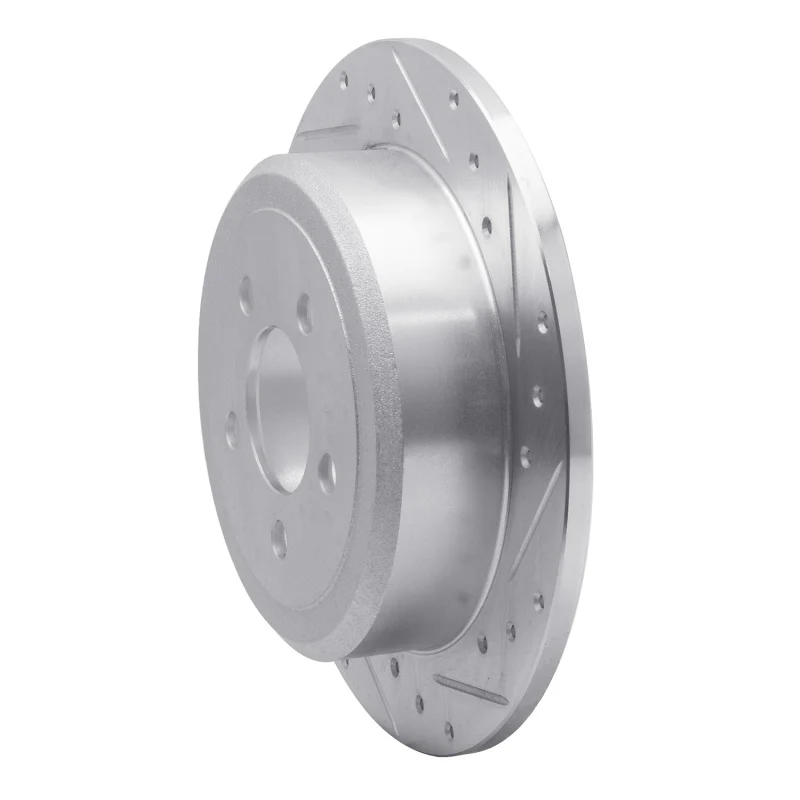 R1 07-12 Dodge Nitro Rear Right Drilled & Slotted Silver Brake Rotor - Image 4