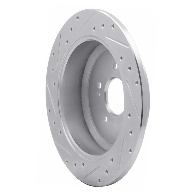 R1 07-12 Hyundai Veracruz Rear Right Drilled & Slotted Silver Brake Rotor - Image 5