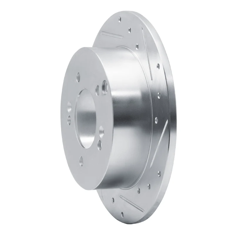 R1 07-12 Kia Rondo (Canada) Rear Right Drilled & Slotted Silver Brake Rotor - Image 4