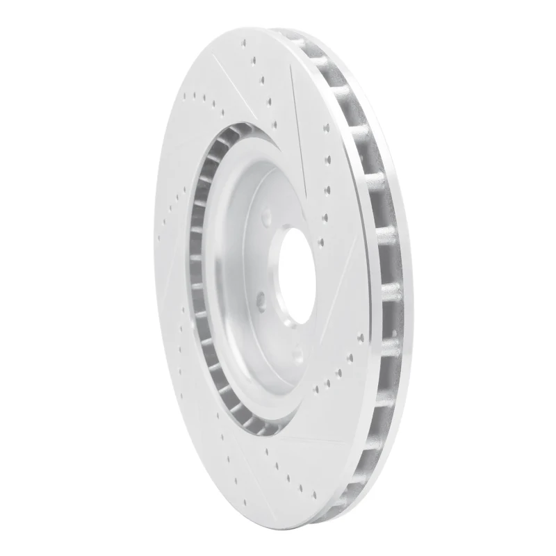 R1 07-14 Ford Mustang Front Left Drilled & Slotted Silver Brake Rotor - Image 4