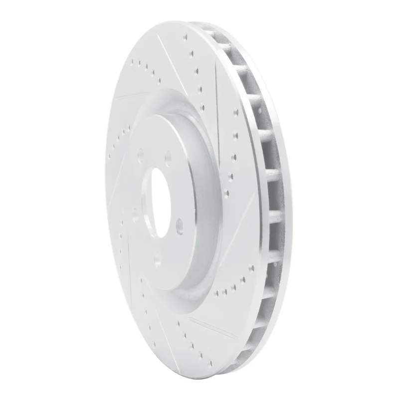 R1 07-14 Ford Mustang Front Right Drilled & Slotted Silver Brake Rotor - Image 3