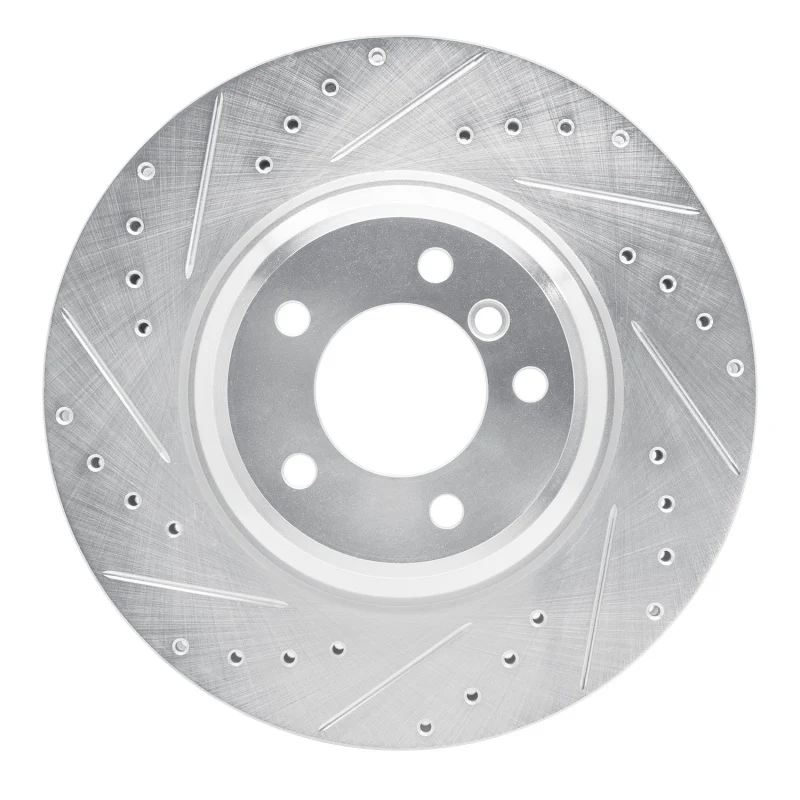R1 07-15 BMW 335XI Front Left Drilled & Slotted Silver Brake Rotor