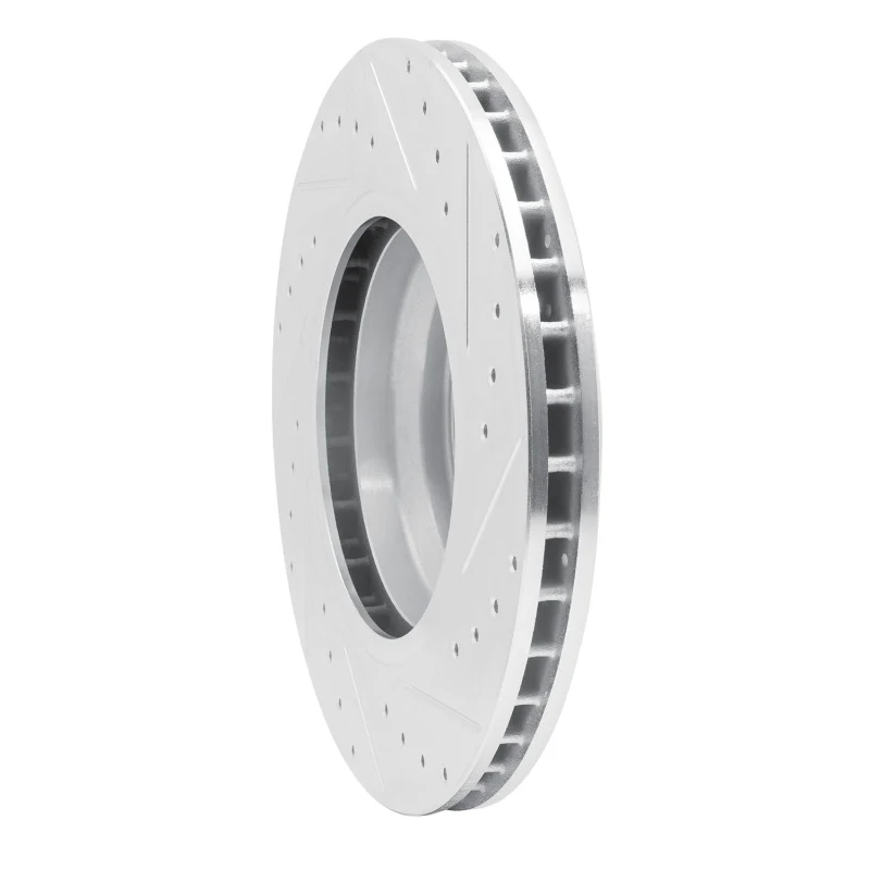 R1 07-15 BMW 335XI Front Left Drilled & Slotted Silver Brake Rotor - Image 2