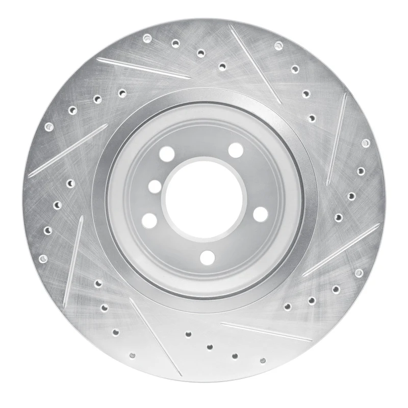 R1 07-15 BMW 335XI Front Left Drilled & Slotted Silver Brake Rotor - Image 5